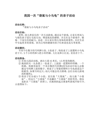 我园一次“袋鼠与小乌龟”的亲子活动