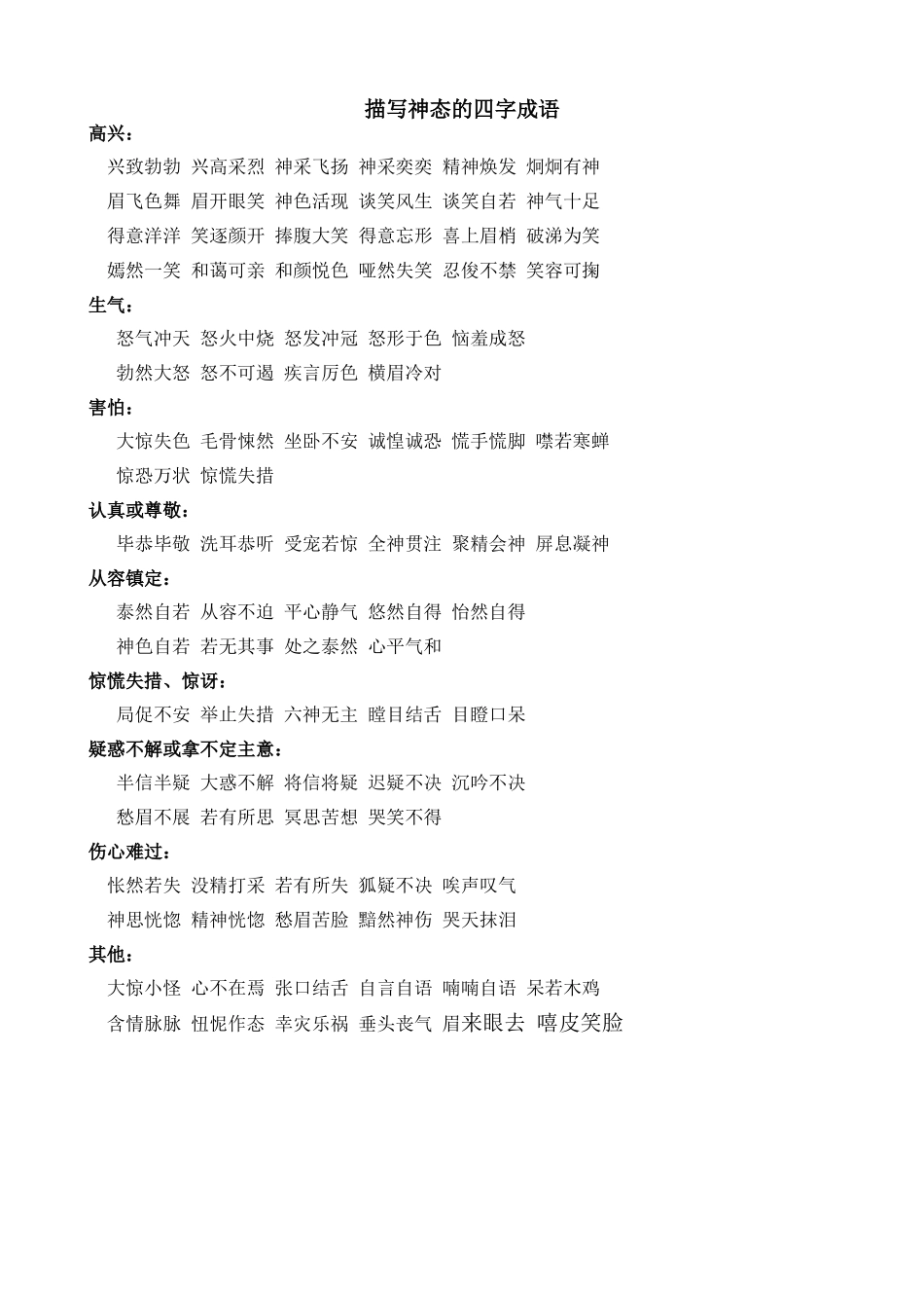 描写神态的四字成语_第1页