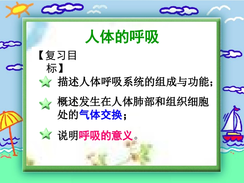 人教版七年级生物人体的呼吸复习_第2页