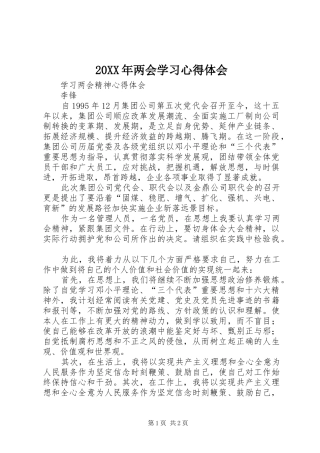 20XX年两会学习心得体会 (6)