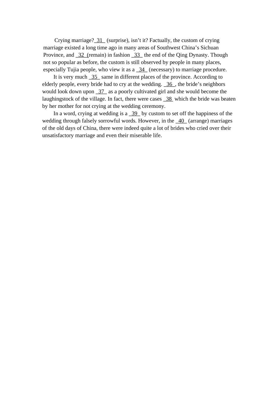 高考语法填空专题训练_第2页