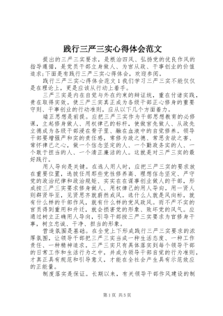 践行三严三实心得体会范文
