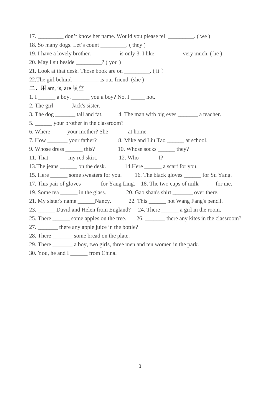 主格宾格形容词性物主代词名词性物主代词_第3页