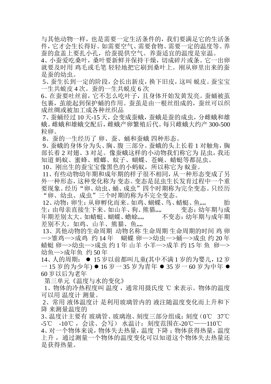 教科版小学三年级科学下册复习资料_第2页