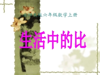 北师大版六年级上册《生活中的比2》教学课件