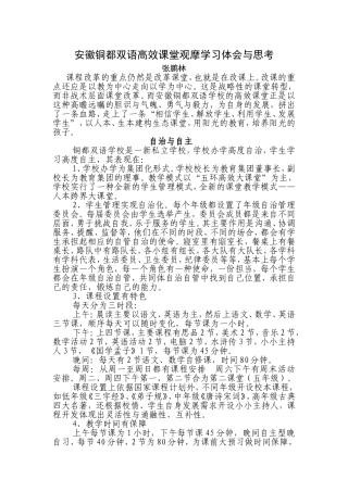 高效课堂观摩学习考察报告