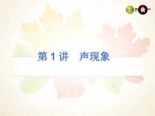 2014年中考物理总复习第1讲声现象（考点自梳+热身反馈+名师预测）课件新人教版