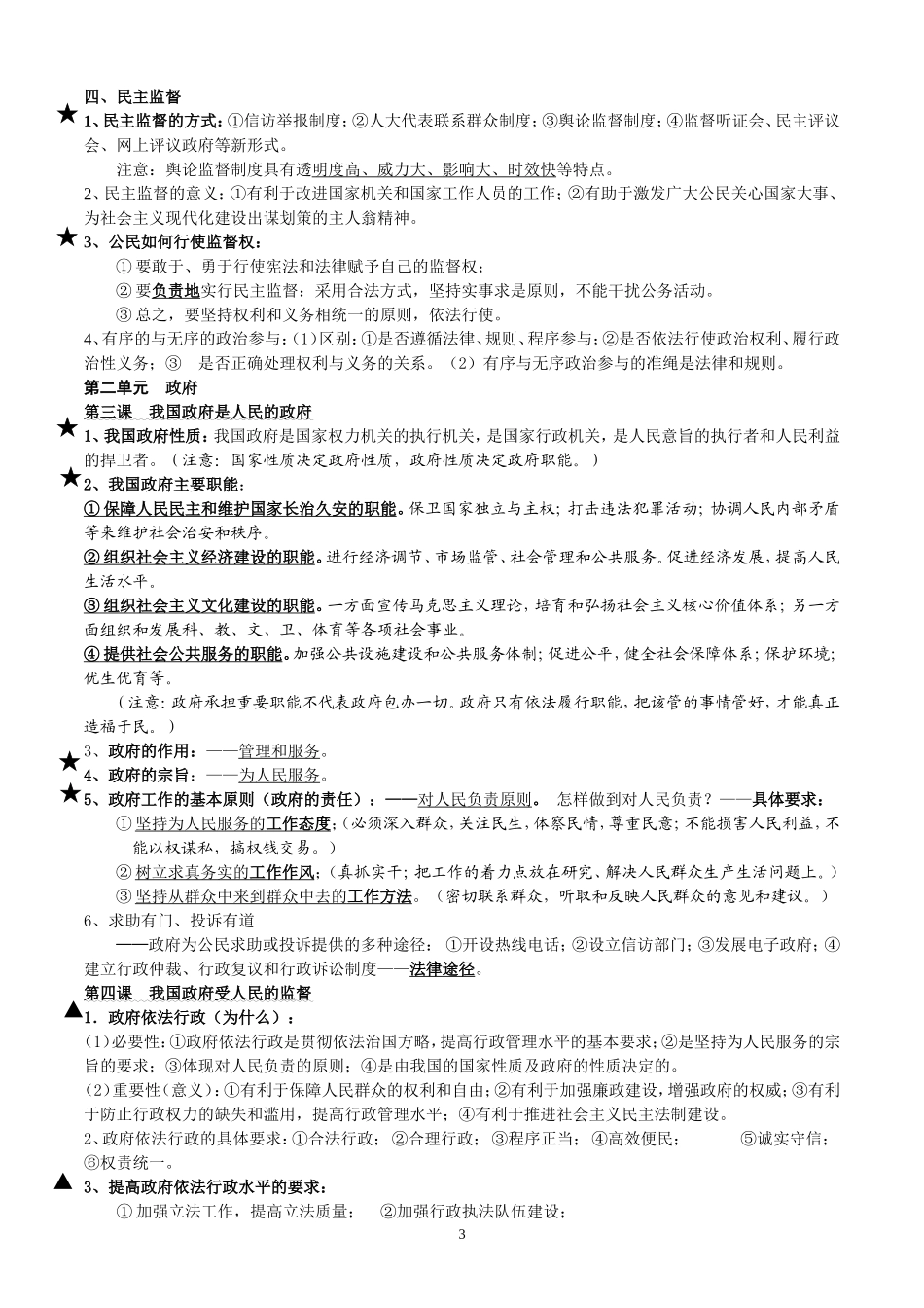 高中政治必修2政治生活必背_第3页