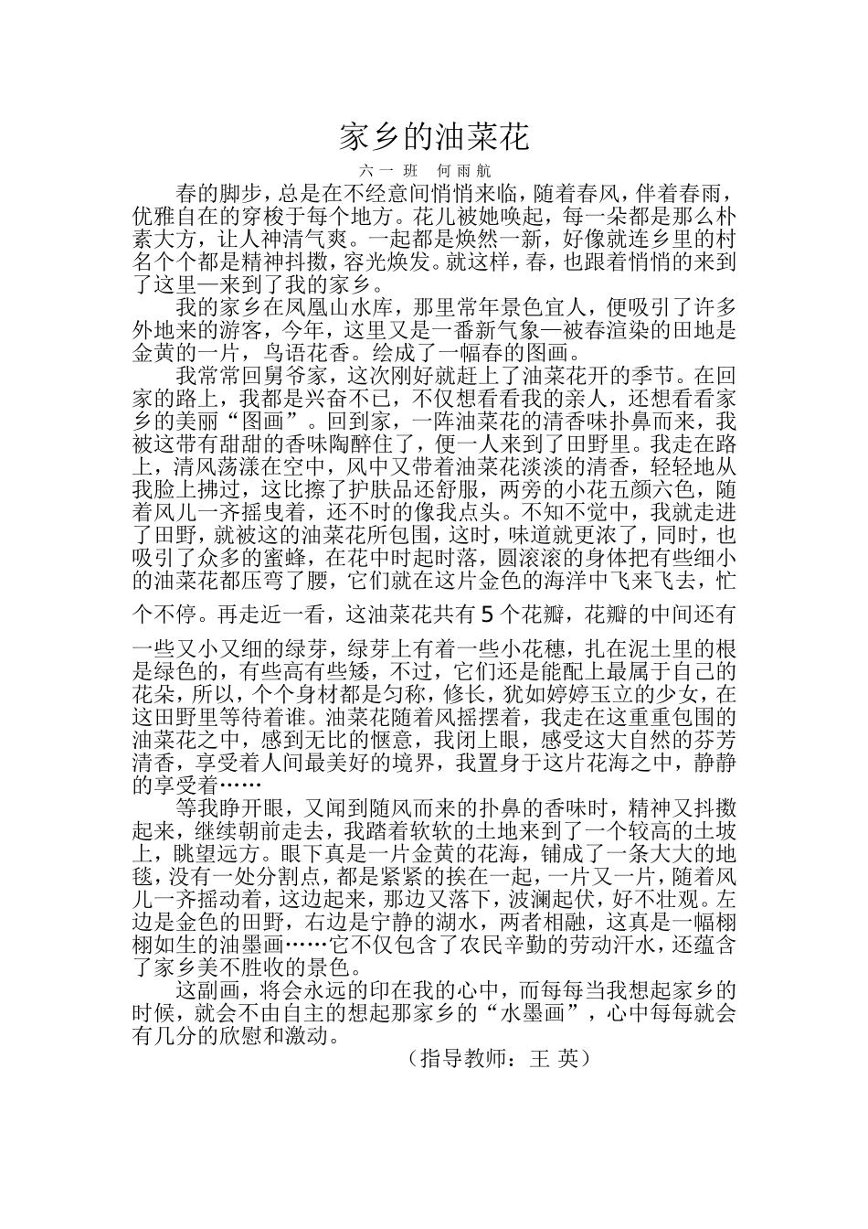 家乡的油菜花_第1页