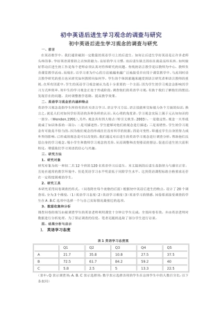 后进生学习观念的调查