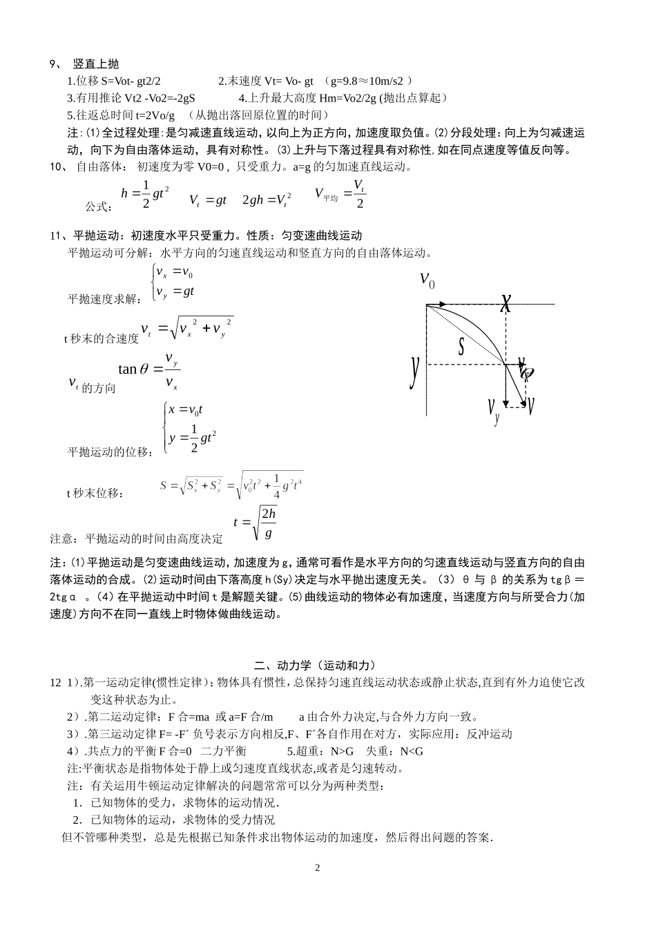 高二物理学业水平测试复习提纲(1)_第2页
