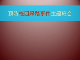 预防踩踏事件主题班会
