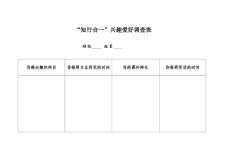 知行合1（兴趣爱好）