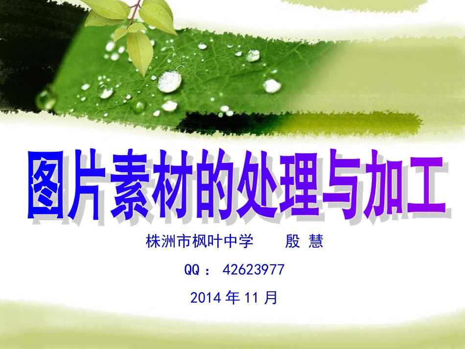 图片信息的采集与加工2014年11月_第1页
