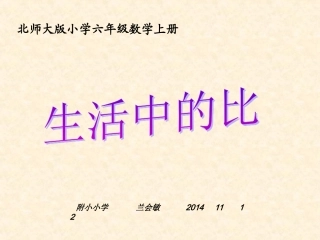 北师大版小学数学六年级上册《生活中的比》PPT课件