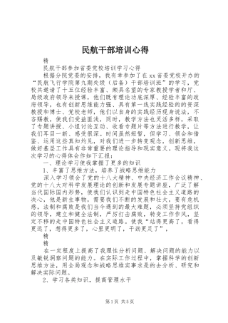 民航干部培训心得