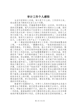审计工作个人感悟