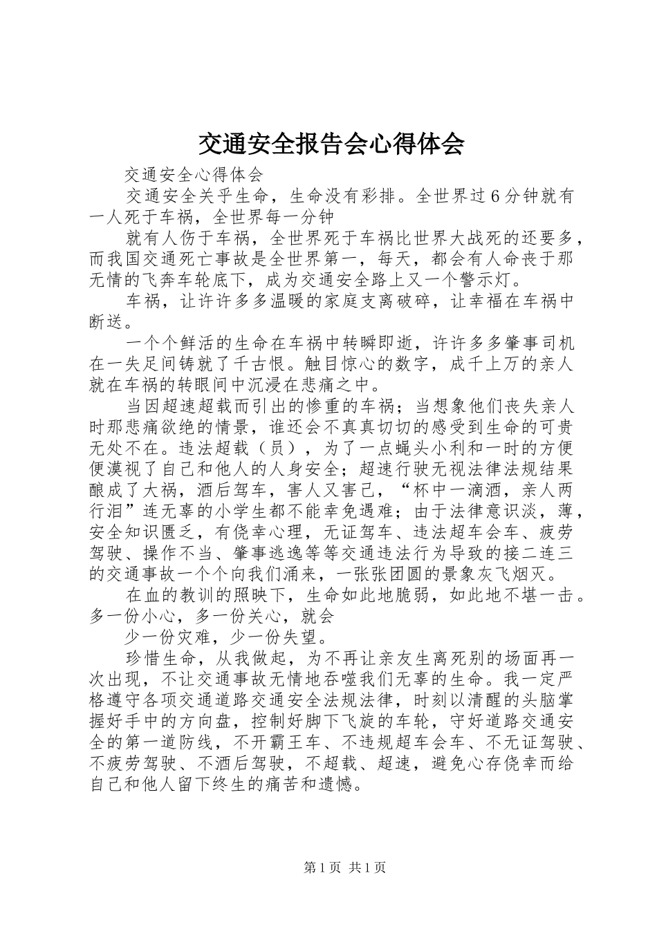 交通安全报告会心得体会_第1页