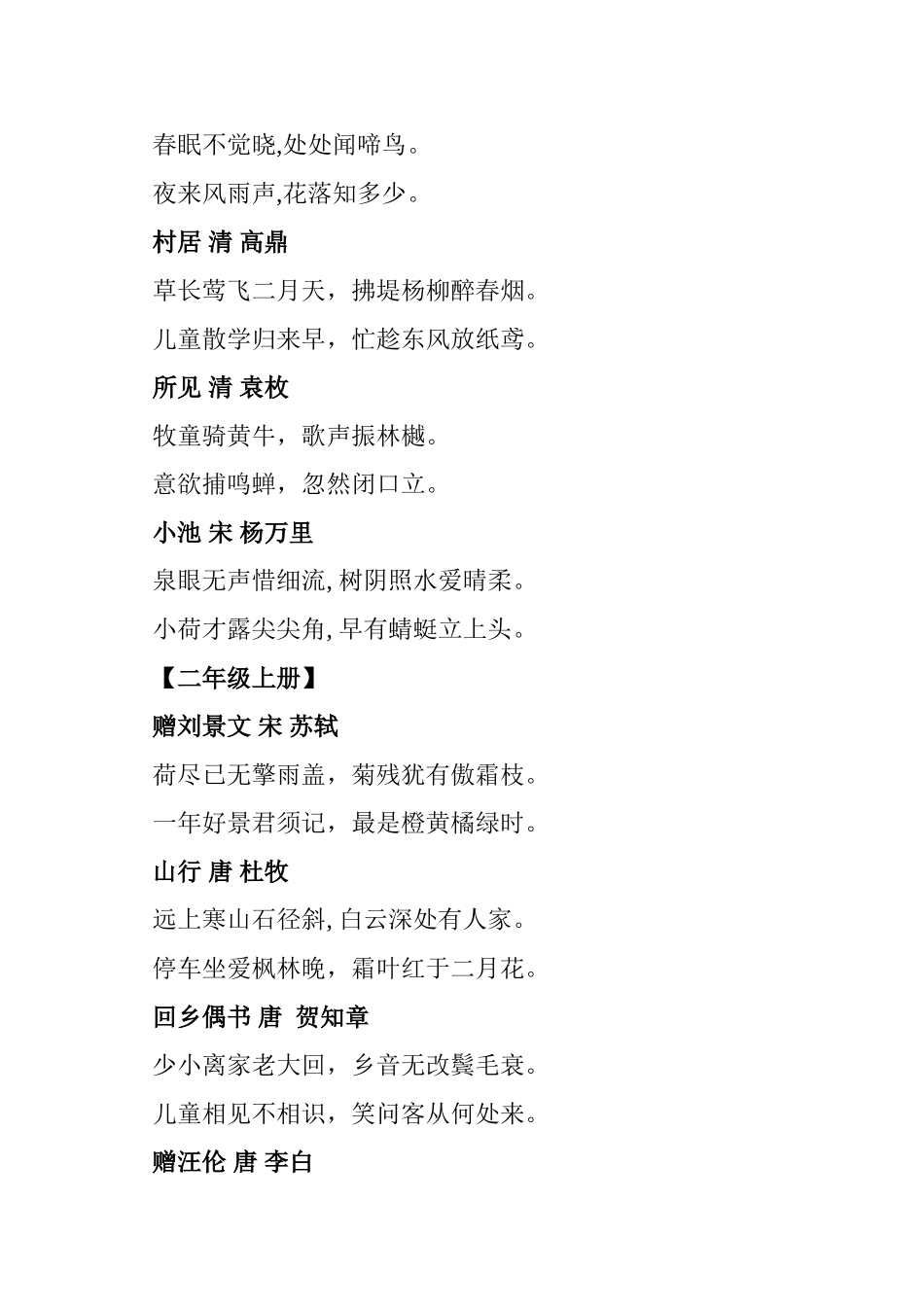 人教版小学古诗词文言文集锦大全_第2页