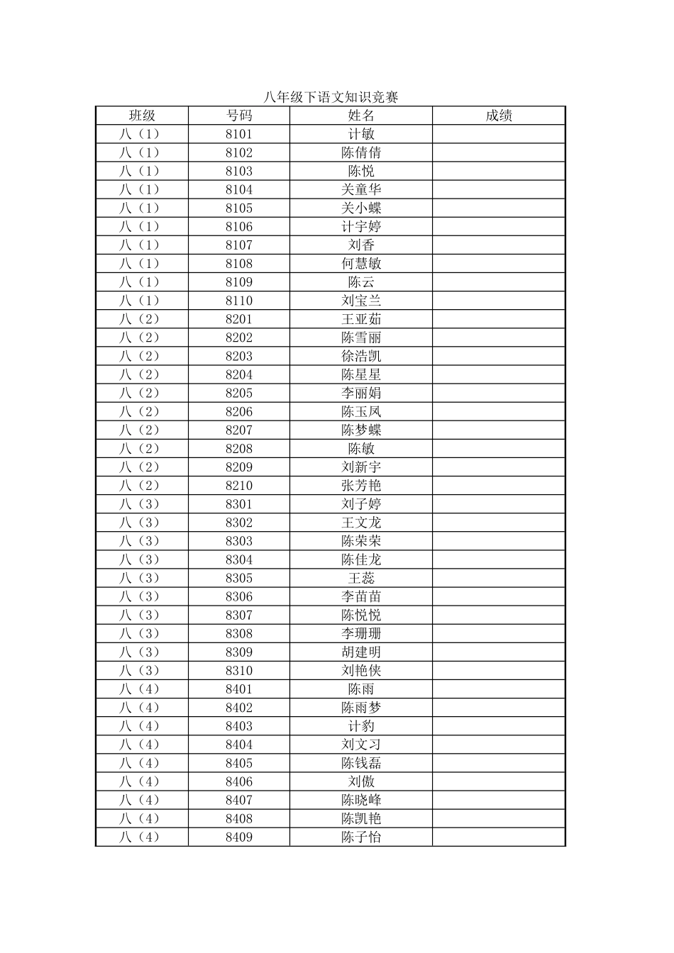八年级下语文知识竞赛_第1页