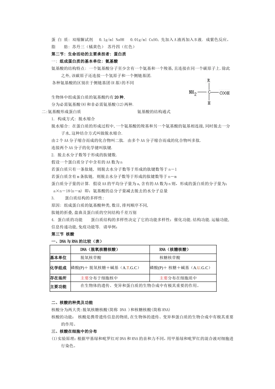 转必修一生物复习提纲_第2页