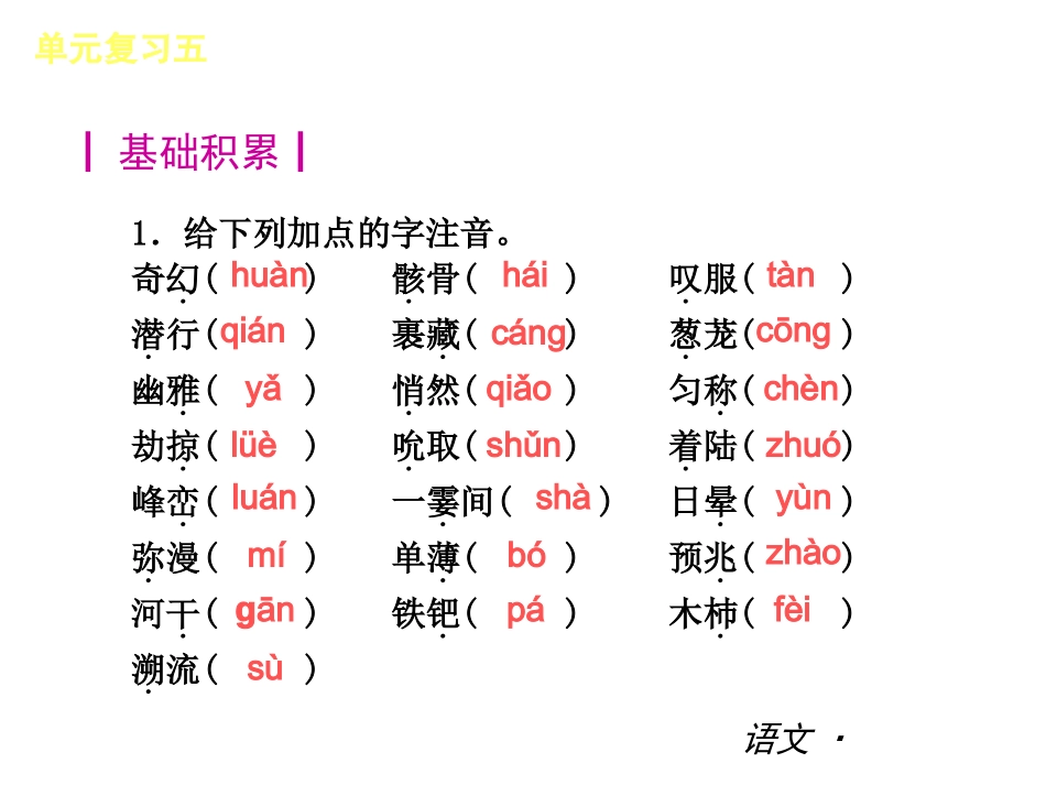 2013新七年级上册第五单元复习_第3页