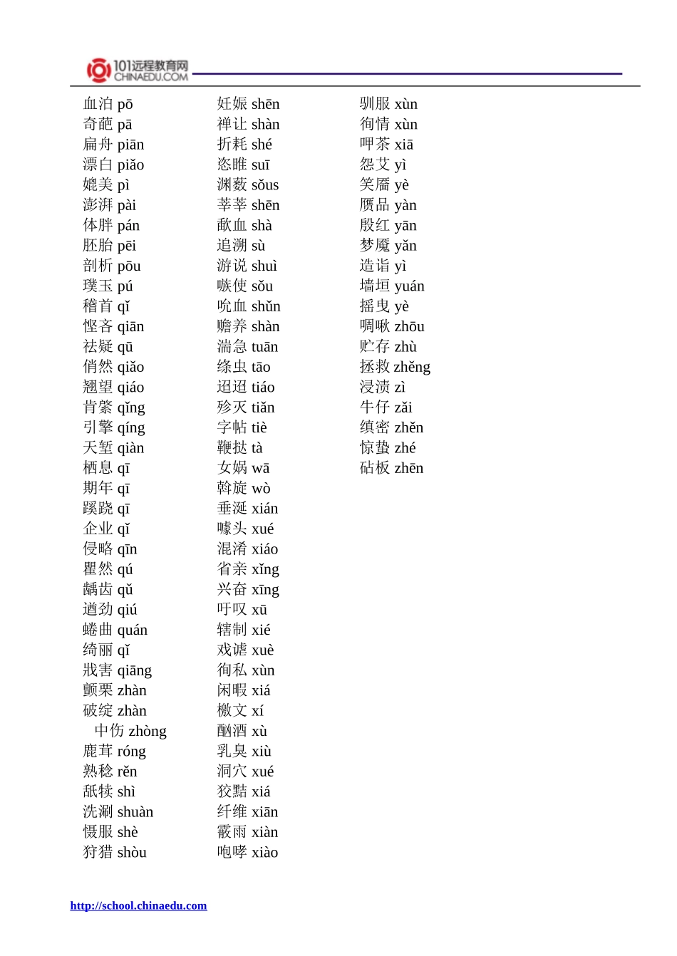 2014年中考复习专题二：常见易读错的字_第2页