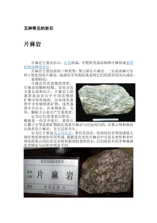 五大岩石的鉴定特征