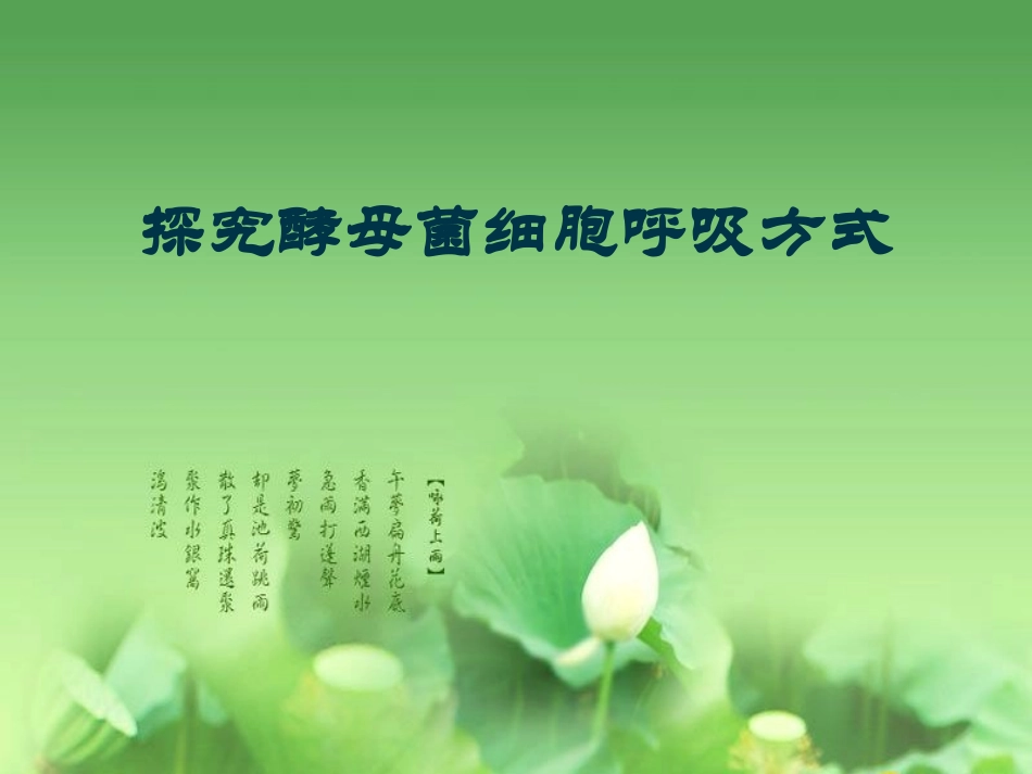 探究酵母菌细胞呼吸方式模型的构建和迁移运用-4_第1页