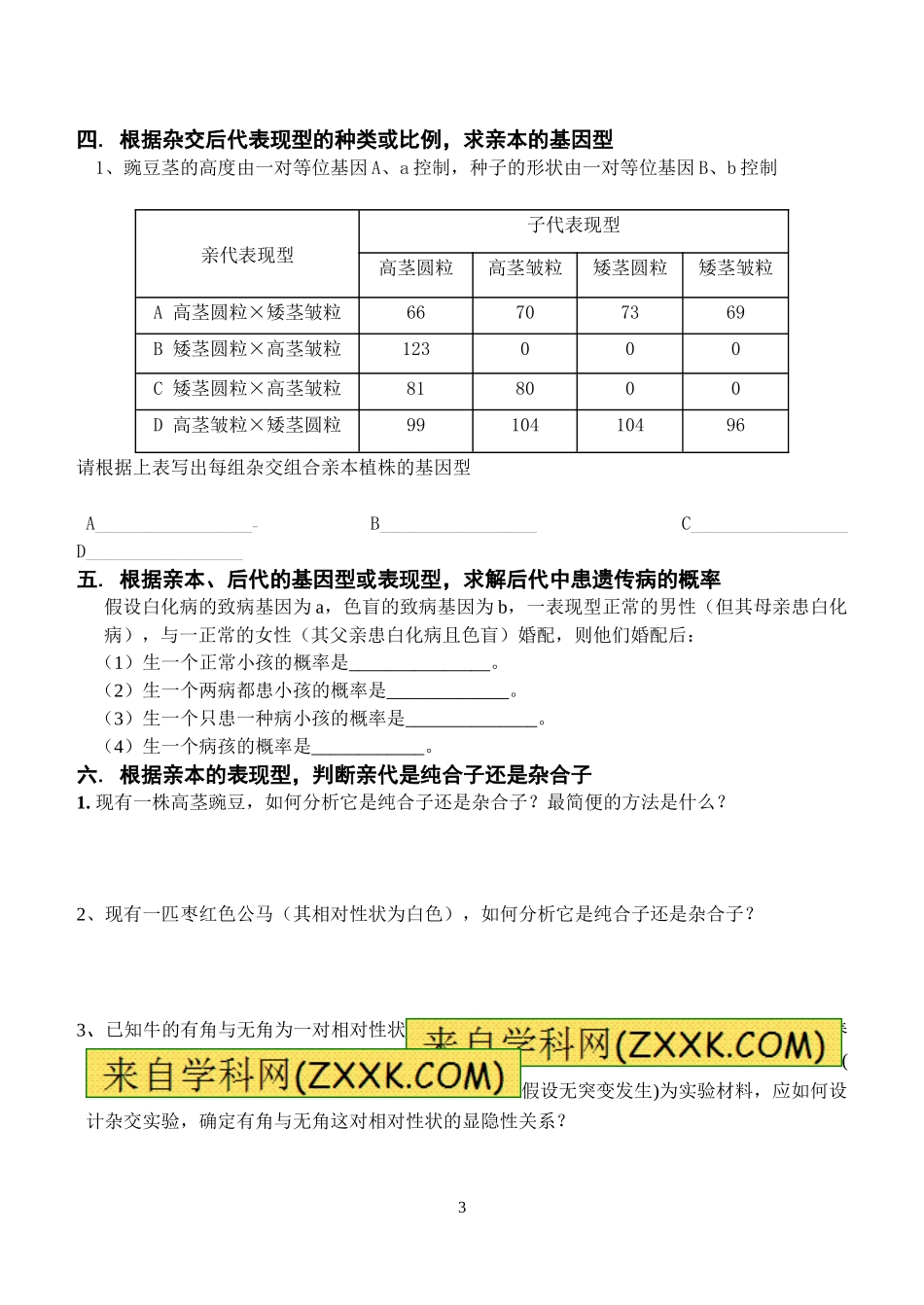 遗传规律题型归纳_第3页