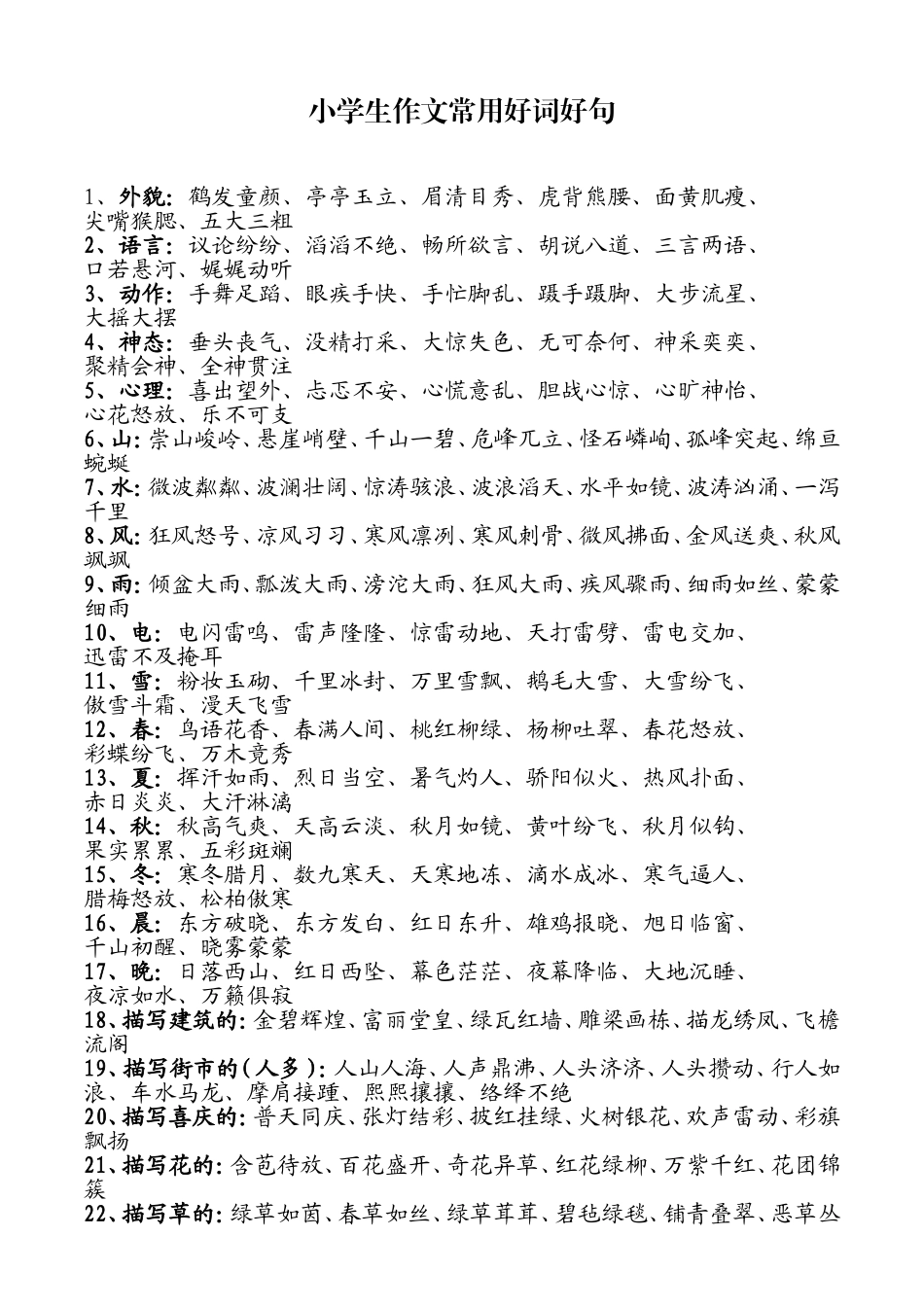 小学生作文常用好词好句(2)_第1页