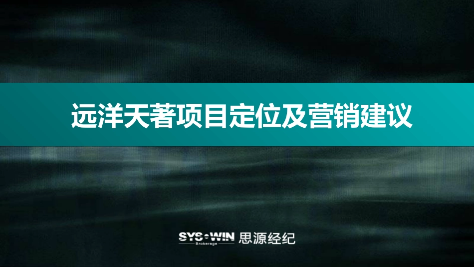 远洋天著项目定位及营销建议165P(上)_第1页