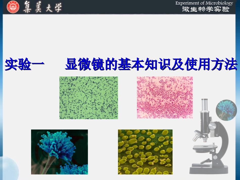 实验一 显微镜的基本知识与使用_第1页