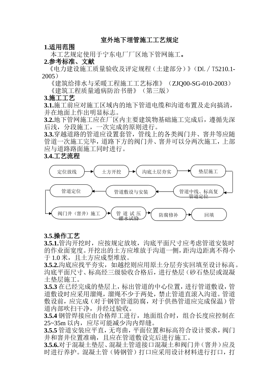 室外地下埋管施工工艺规定_第1页
