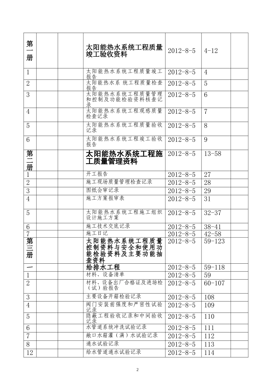 太阳能热水系统工程竣工资料(案例)_第2页
