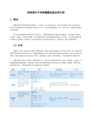 耐热高分子材料聚酰亚胺应用介绍(Ver3.0)