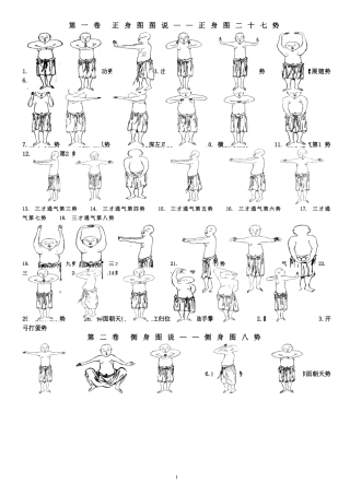增演易筋洗髓内功图--贴墙版
