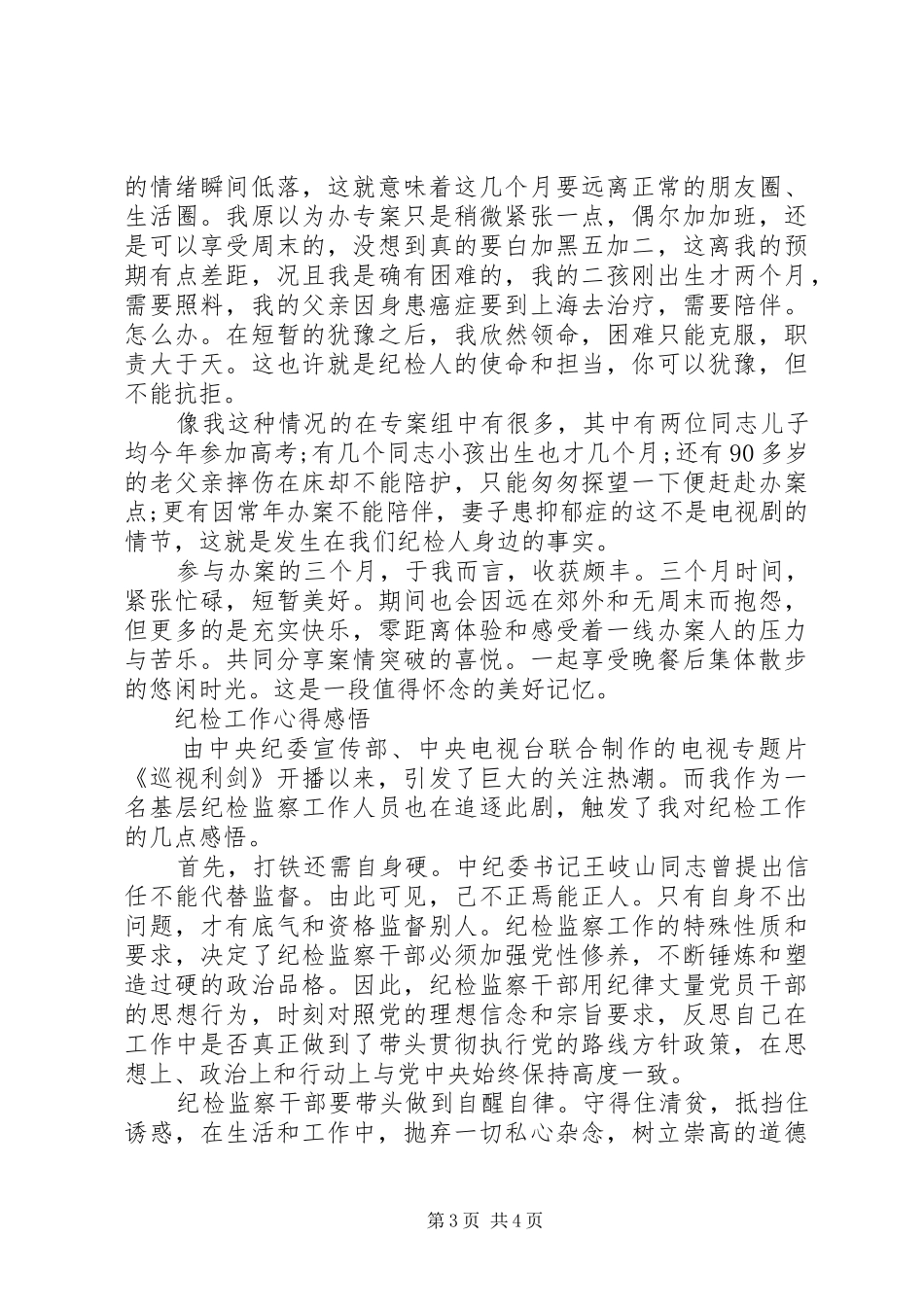 纪检工作心得体会范文_第3页