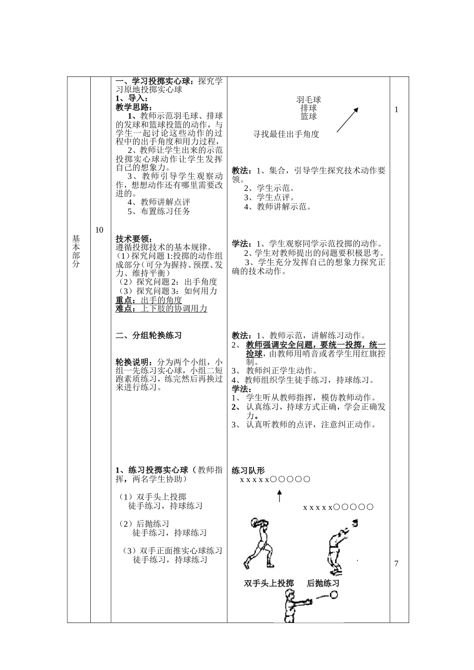 实心球、短跑素质练习教案_第2页