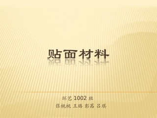 贴面材料王璐张桃桃彭茜吕琪