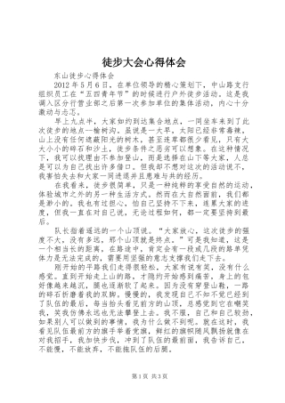 徒步大会心得体会