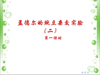 高二生物孟德尔的豌豆杂交实验