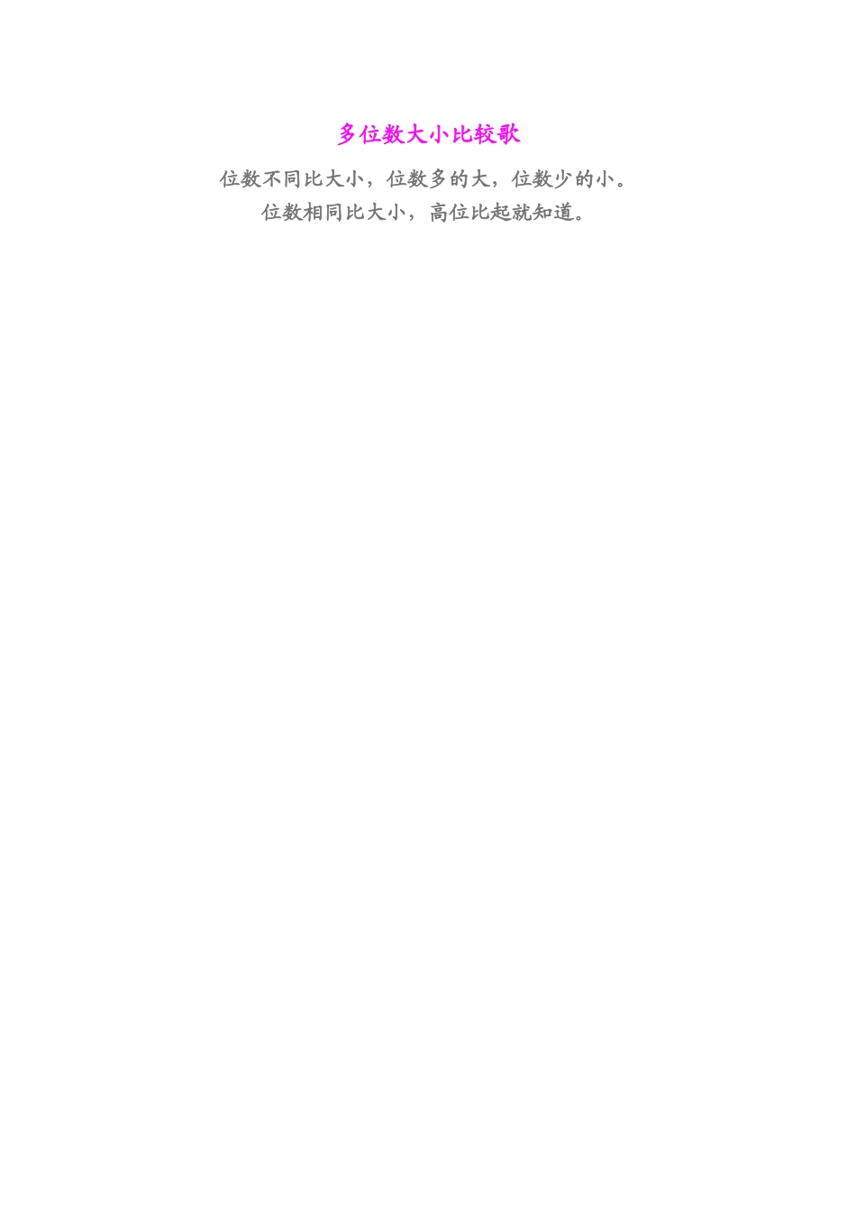 多位数大小比较歌_第1页