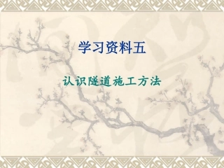 学习资料五_认识隧道施工方法