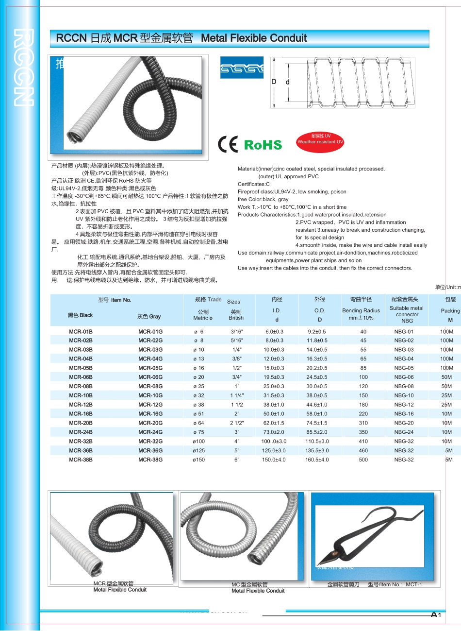 金属软管规格书_第1页