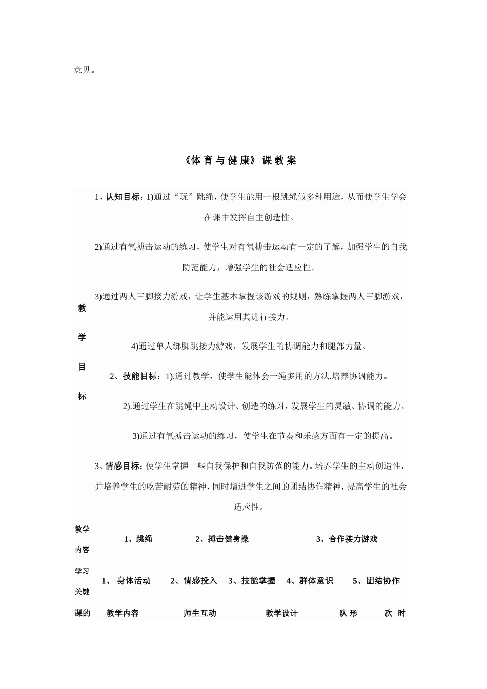 跳绳课教学设计_第2页