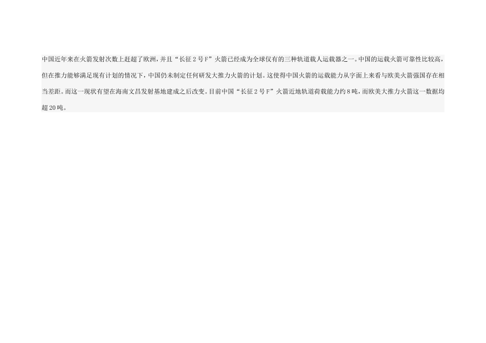 全球火箭大全及排行榜_第1页