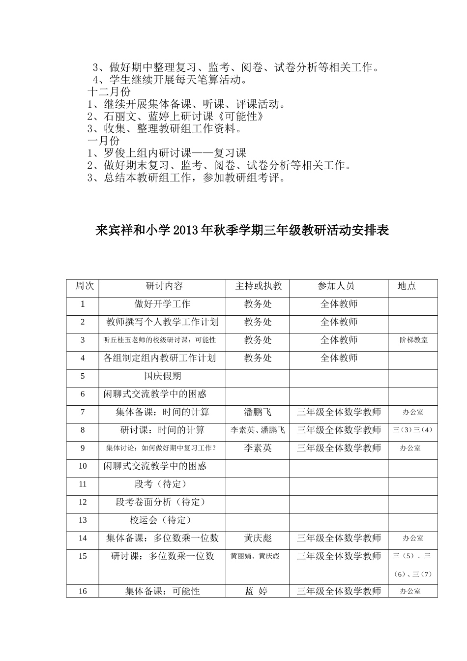 2013年秋学期三年级数学教研组工作计划_第2页