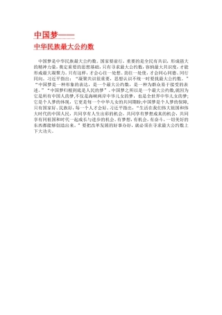 中国梦——中华民族最大公约数
