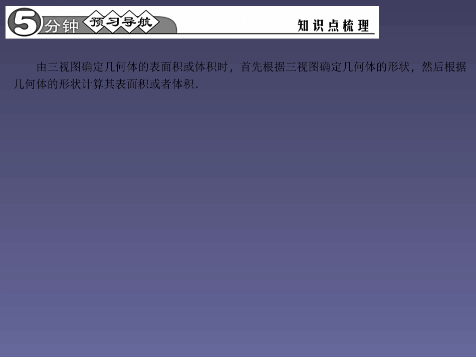 【四清导航】2015春九年级数学下册2923由三视图确定几何体的表面积或体积课件（新版）新人教版_第2页